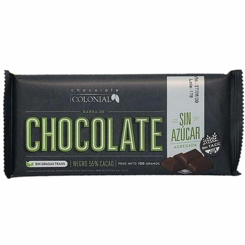 Chocolate Colonial Sin Azúcar 100g