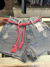 short c cordão rosa neon