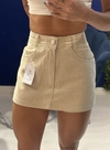 Short saia nude botão encapado