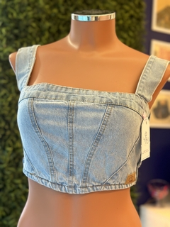 cropped corsete jeans