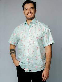 camisa estampada flamingo