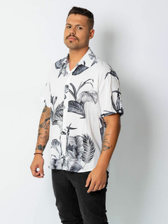 Camisa Branca Estampada Masculina - Phiphi Camisaria