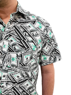 camisa com estampa de dolar