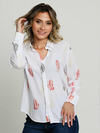 camisa feminina manga longa estampada