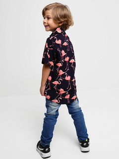 camisa flamingo menino