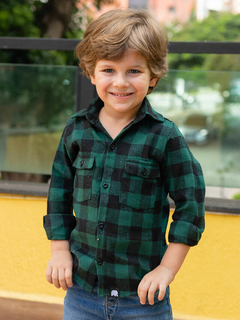 camisa flanela xadrez infantil