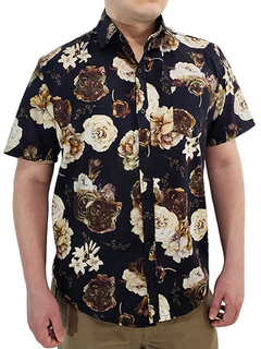 camisa estampada masculina floral