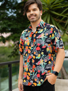 camisa floral masculina