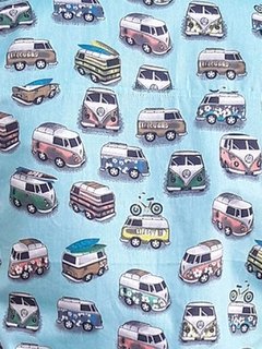 Camisa Estampada Kombi Manga Longa Masculina Azul - Pronta! - Phiphi Camisaria - Camisas Estilosas