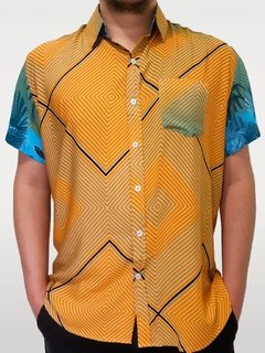 camisa estampada laranja