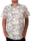 camisa branca florida masculina