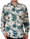 camisa floral masculina manga longa