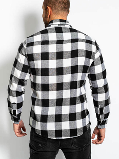 Camisa Xadrez Preto e Branco