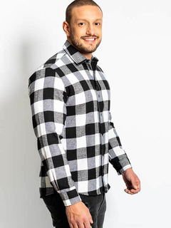 Camisa Xadrez Preto e Branco