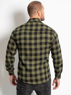 camisa masculina xadrez verde