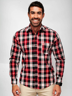 Camisa xadrez vermelha masculina | PhiPhi Camisaria