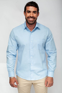 camisa social azul