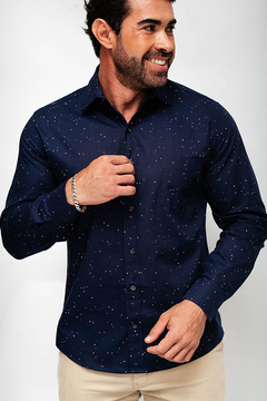 camisa social azul escuro