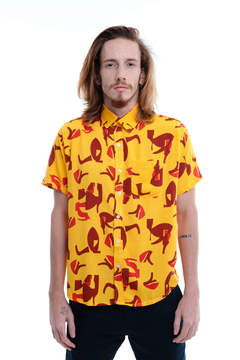 camisa masculina manga curta estampada