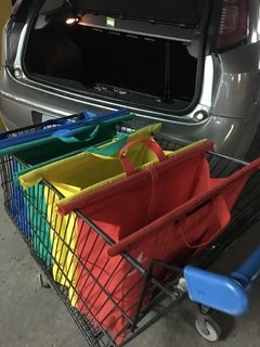 3 Bolsas + 1 bolsa Isotérmica para carro supermercado - KIT x4