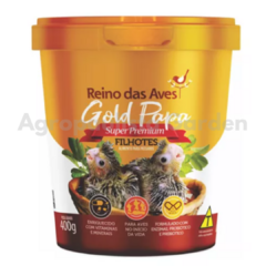Gold Papa Filhotes 400g Grátis Seringa - Reino Das Aves