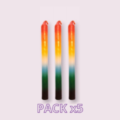 Pack Vela Larga 7 Colores x5und.