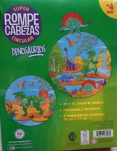 Rompecabezas Dinosaurios circular de madera - comprar online