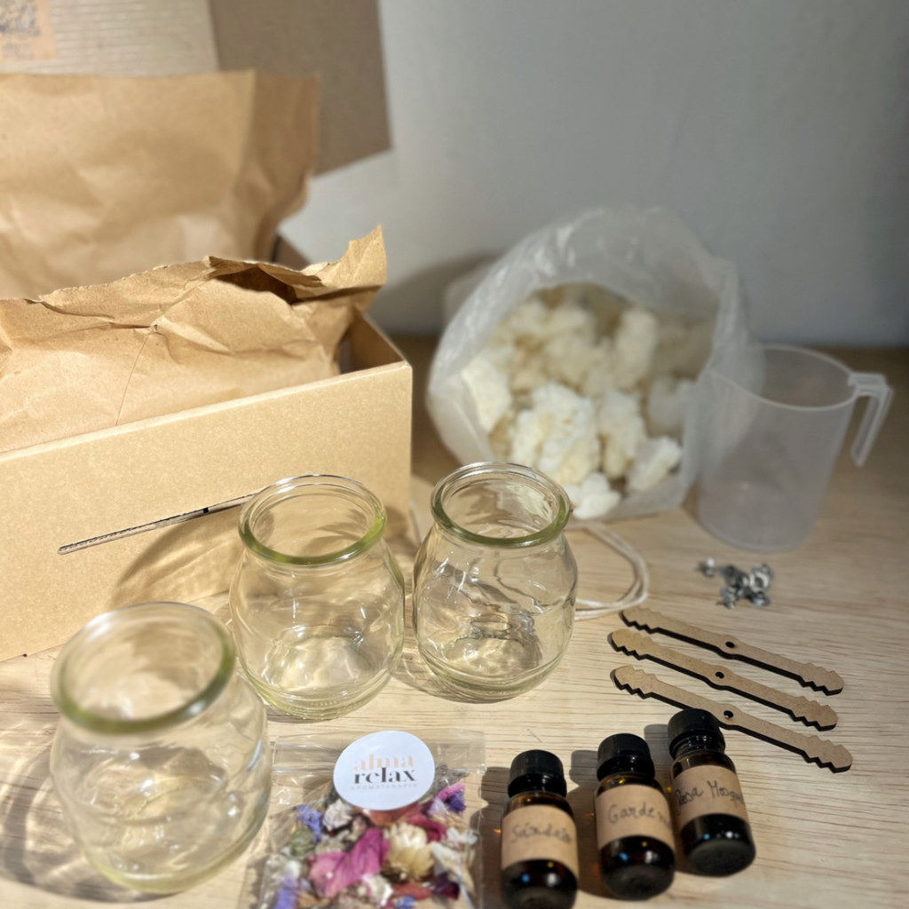 Kit para hacer velas aromaticas. Contiene el material necesario.