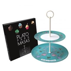 PLATO P/MASAS X 2 PISOS TEA BLUE