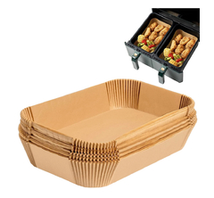 BANDEJA MOLDE RECTANGULAR DE PAPEL PARA FREIDORA DE AIRE (Air fryer) 40 unidades -