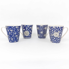 TAZA JARRO CONCAVO DECOR AZUL