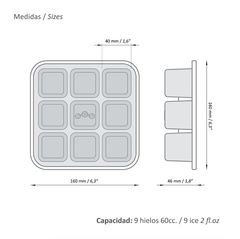 HIELERA DE SILICONA CON TAPA 9 HIELOS en internet