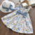 Vestido infantil manga curta florido laço na internet