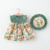 Conjunto vestido flor chapéu bebê