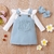 Conjunto Jardineira tecido infantil + blusa manga longa - Mamãe Bebê Importados