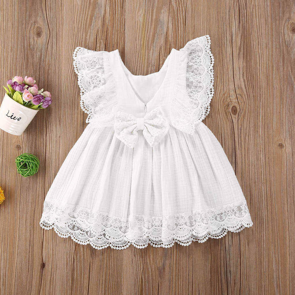 Vestido branco com renda - Mamãe Bebê Importados