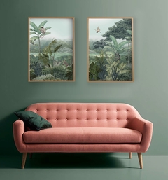 2 cuadros Jardines con animales 50 x 70, sin vidrio, marco kiri - 40% off (Entrega Inmediata) - comprar online
