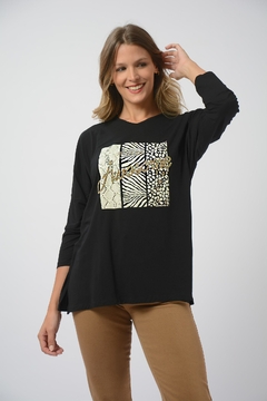 Remera PARIS "awesome" con lentejuelas (5609)