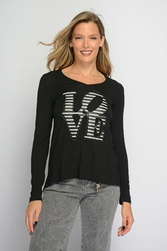 Remera LOVE estampa love con rayas (5816) - comprar online