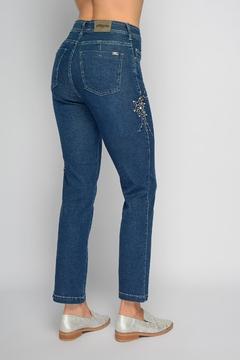 Recto INDO con estrellas bordadas azul (J5725) - Moravia Jeans