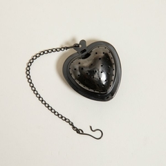 Infusor de te corazon acero negro 5,5cm