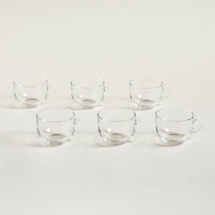 SET X 6 POCILLOS DE CAFÉ DE VIDRIO LISO 165ml