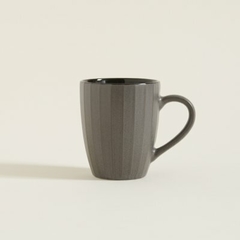 MUG GRIS INT. NEGRO RAYAS VERTICALES 350 ML