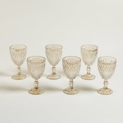 SET X 6 COPAS DIAMANTE COLOR CHAMPAGNE