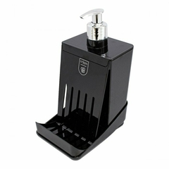 DISPENSER PARA JABON C/ PORTA ESPONJA NEGRO