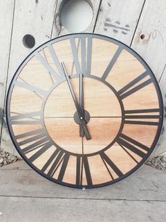 Reloj 40 cm madera y hierro