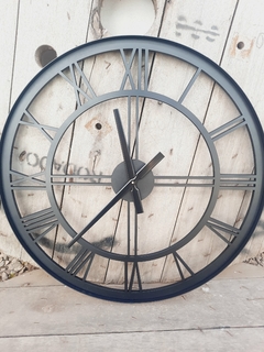 Reloj 40 cm industrial madera y chapa