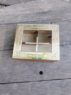 Caja Té x 4 div tapa alpaca y vidrio-madera lustrada) - comprar online