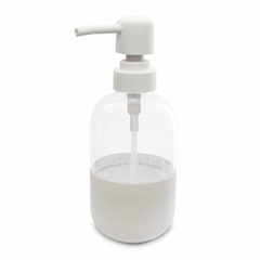 Dispenser jabon acrilico y polipropileno blanco