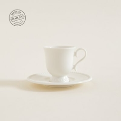 Setx4 TAZA Y PLATO CAFE Porcelana Blanca